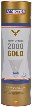 Victor Nylonshuttle 2000 Gold Medium White 6Szt