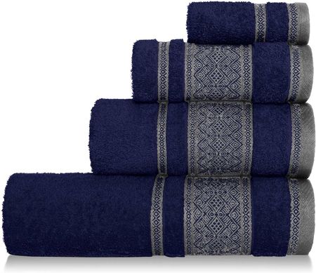 Granatowy Ręcznik 50X90 Panama Bawełna