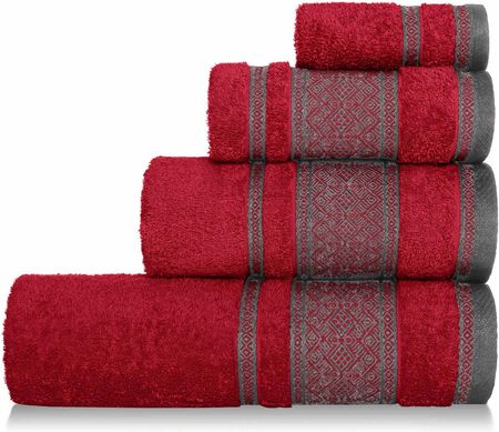 Czerwony Ręcznik 50X90 Panama Bawełna