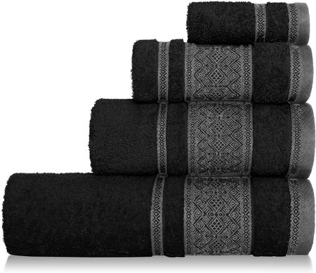 Czarny Ręcznik 50X90 Panama Bawełna