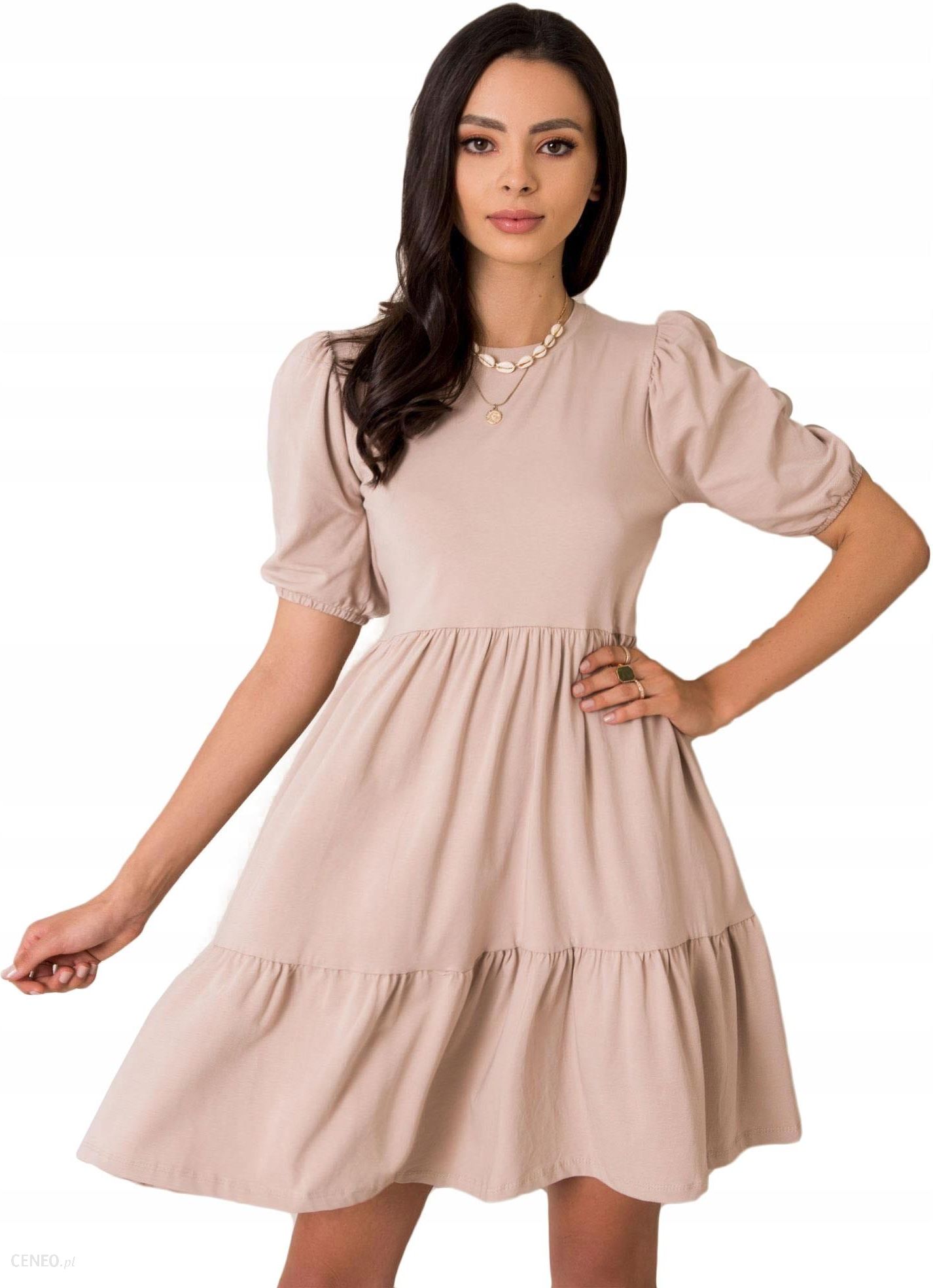 Bawełniana Sukienka damska krótki rękaw - XL - Ceny i opinie 
