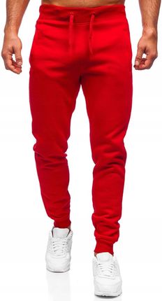Spodnie Dresowe Joggery Czerwone XW01 Denley_xl