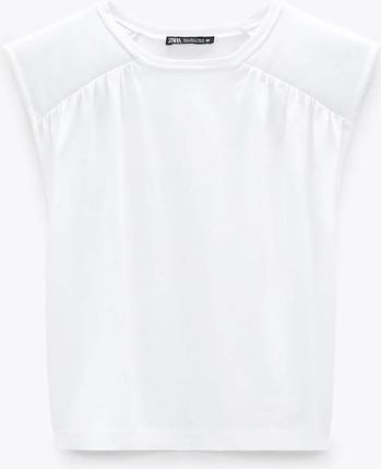 Sleeveless Padded Shoulder T Shirt Zara Zara White Padded Shoulder