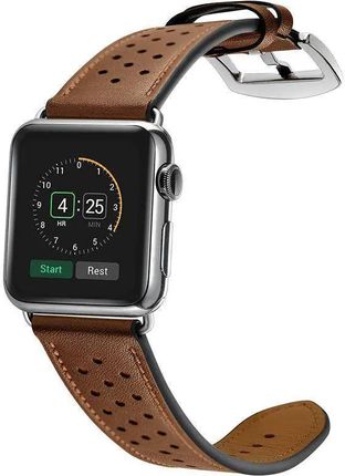 Apple Pasek Do Watch 4 / 5 6 7 Se (42 44 45 Mm) Tech-Protect Leather Brązowy