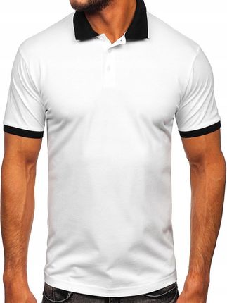 Koszulka Polo Męska Biało-czarna 0003 Denley_m