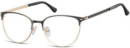 Sunoptic Okulary Oprawki Korekcyjne Kocie Oczy Zerówki 914b Złoto-czarne