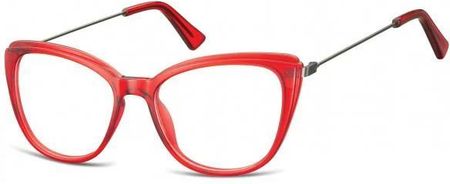 Sunoptic Oprawki Korekcyjne Okulary Kocie Oczy Zerówki Damskie Cp121f Czerwone