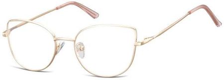 Sunoptic Okulary Oprawki Korekcyjne Kocie Oczy Zerówki L119f Różowe Złoto