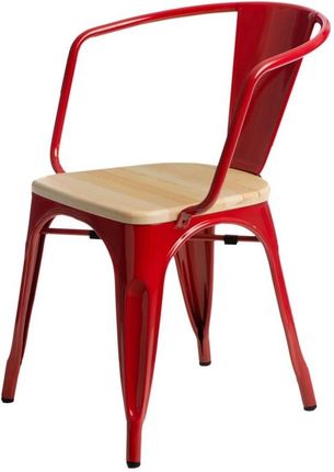 Krzesło Metalove Arms Czerwony Sosna Naturalna