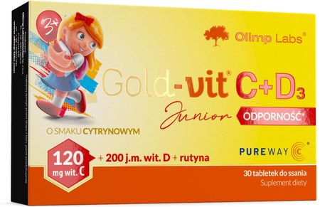 Olimp Gold-Vit C+D3 Junior Odporność 30 tabletek do ssania 