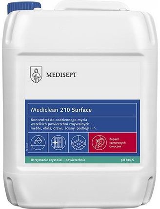 Medisept Mediclean 210 Surface Preparat Do Codziennego Mycia Wszelkich Powierzchni Zmywalnych 5L