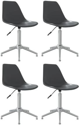 Krzesło biurowe vidaXL vidaXL Obrotowe krzesła stołowe, 4 szt., jasnoszare, PP