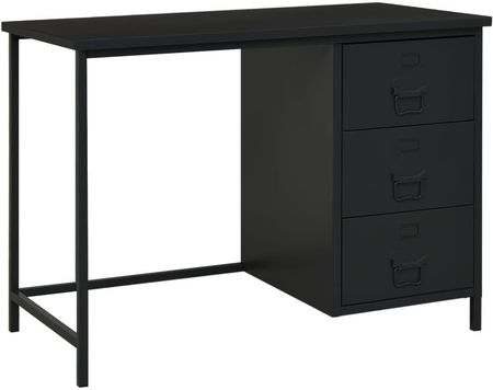 Biurko vidaXL vidaXL Industrialne biurko z szufladami, czarne, 105x52x75 cm, stal