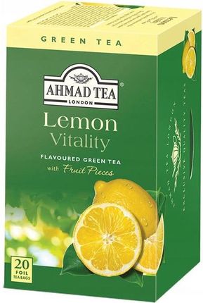 Ahmad Tea London Green Tea Lemon Herbata zielona ekspresowa Cytrynowa 20 torebek (w kopertach aluminiowych)