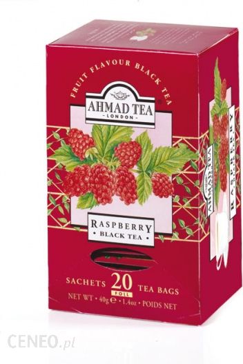  „Ahmad Tea London Raspberry Tea“ - aviečių 20 maišelių (aliuminio vokeliuose)