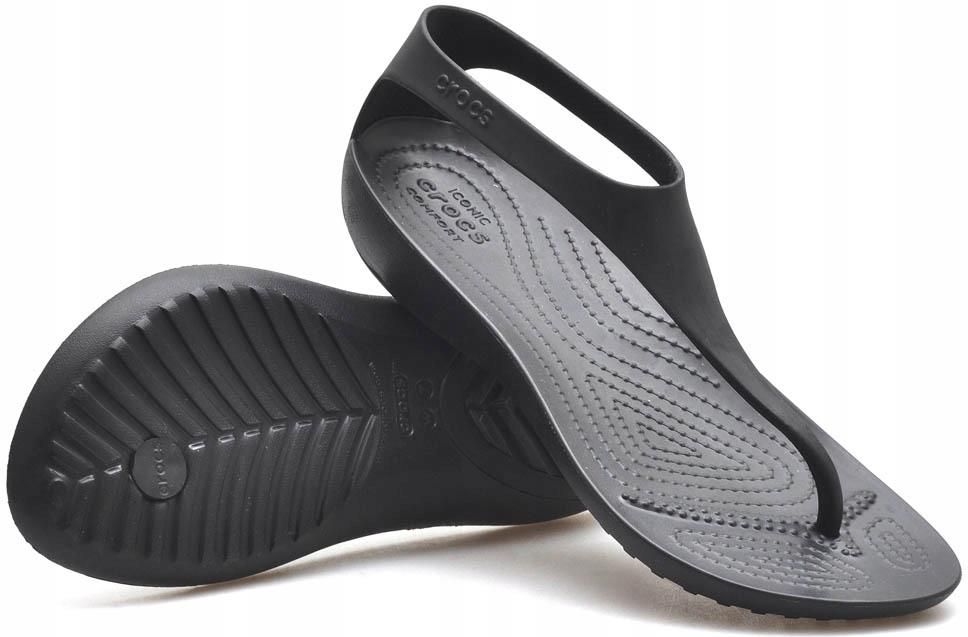 Sandały Japonki Crocs 205468 Serena Flip Czarne - Ceny i