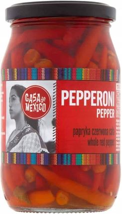 Papryka Pepperoni Cała Czerwona Casa De Mexi 325g
