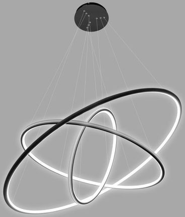 Altavola Design Lampa wisząca Ledowe Okręgi No.3 Φ80 cm in 4k czarna ściemnialna
