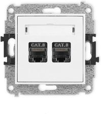 Zdjęcie Karlik Gniazdo Komputerowe Podwójne Kat.8 Biały MGK12 - Będzin