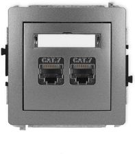 Zdjęcie Karlik Gniazdo Komputerowe Podwójne Kat.7 Grafitowy 11DGK10 - Będzin