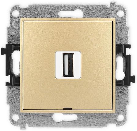 Karlik Gniazdo USB-A A 2.0 Pojedyncze Złoty 29MGUSBBO1