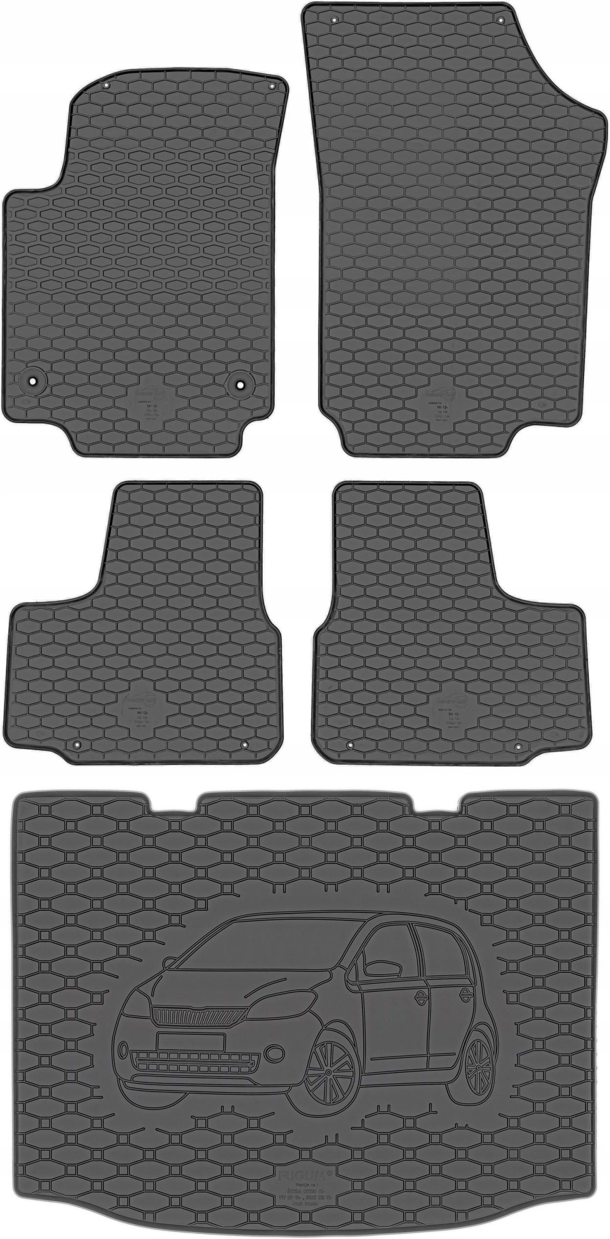 MOTOS Rubber Boot Mats Fits For SEAT Mii 2011-2019 Improve Your Travel