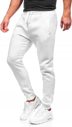 Spodnie Męskie Dresowe Białe CK01 DENLEY_2XL