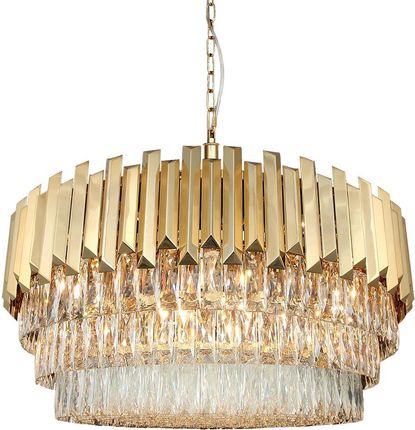 Lucea  Złota kryształowa lampa, żyrandol do salonu (80cm) 1467-80-30 NARBONNE (14678030)