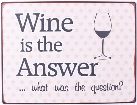 Szyld Metalowy Wine Is The Answer