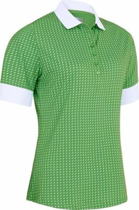Callaway Women Above The Elbow Sleeve Printed Button Bright Green XS