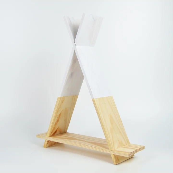 Woody Kid Store Regał Ścienny Triangle W Kolorze Biało Brązowym 38 X 45