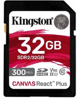 Kingston 32Gb Sdhc Canvas React Plus 300Mb/S U3 V90 (Sdr232Gb)