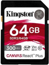 Zdjęcie Kingston 64Gb Sdxc Canvas React Plus 300Mb/S U3 V90 (Sdr264Gb) - Jedwabne