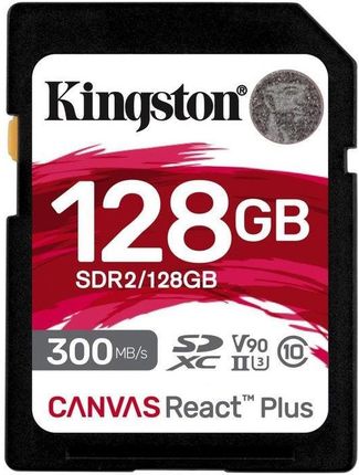 Kingston 128Gb Sdxc Canvas React Plus 300Mb/S U3 V90 (Sdr2128Gb)