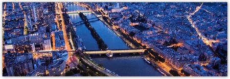 Fototapeta 312X104 Nocna Panorama Paryża