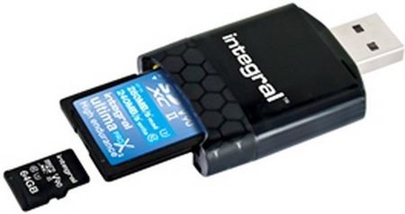 INTEGRAL Czytnik kart: SDHC, SDXC, microSDHC, microSDXC, UHS-II USB 3.0, USB 2.0