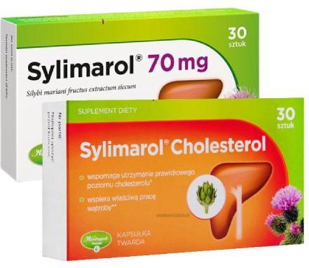 Zestaw Sylimarol 70 mg, 30 tabletek + Sylimarol Cholesterol, 30 kapsułek
