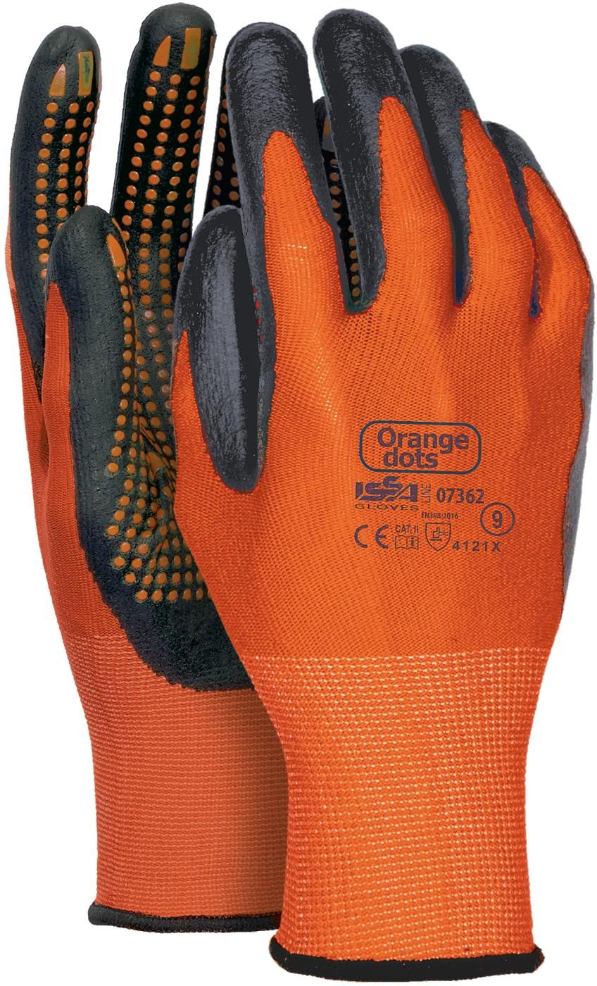 Industrial Starter 07362 Dots Orange Pracovní Rukavice Pomarańczowy