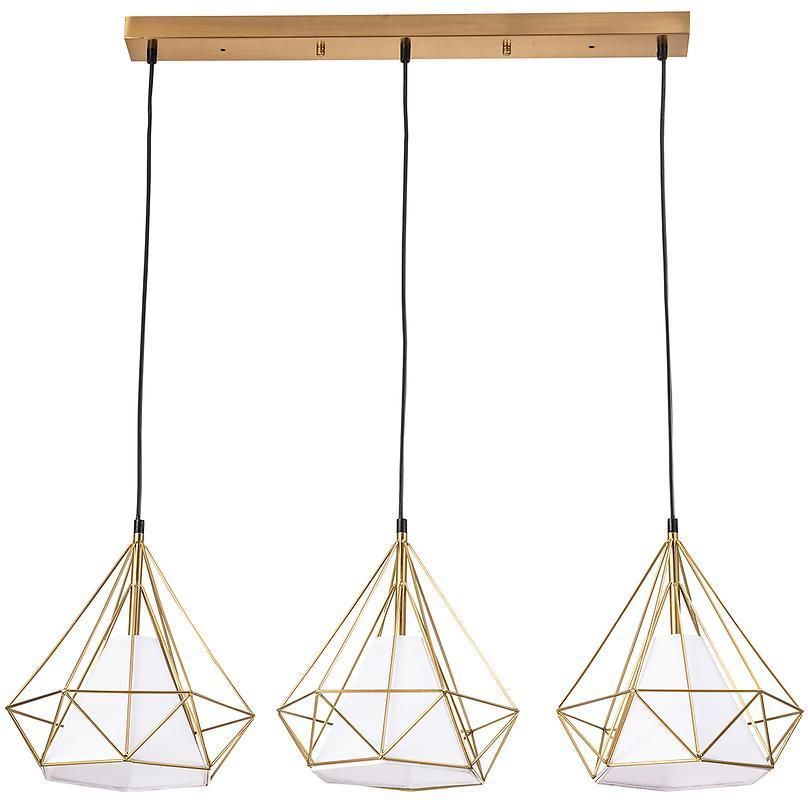 MERKURY MARKET LAMPA WISZĄCA HIRA 3 GOLD/WHITE 3XE27 BIAŁY/ZŁOTY - zdjęcie 2
