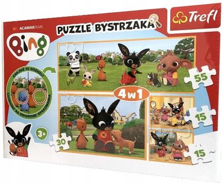 Trefl Puzzle Bystrzaka 4W1 Królik Bing 91802