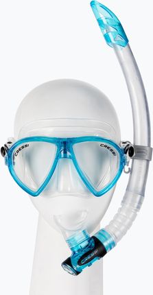 Cressi Zestaw Do Snorkelingu Maska Ocean Fajka Gamma Bezbarwno Niebieska Dm1000113
