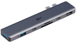 ISY IAD-1021 5w1 2x USB-C - 2x USB-A/2x USB-C/HDMI/czytnik kart SD,microSD