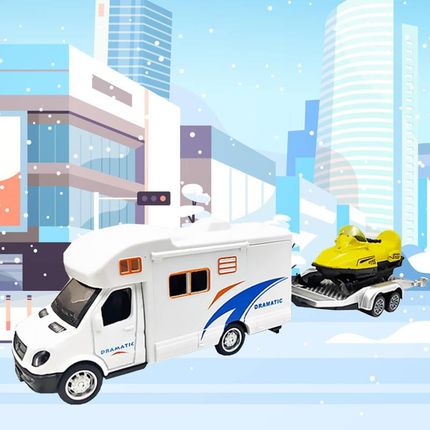 Toi Toys Samochód Kamper I Skuter Śnieżny Na Przyczepie