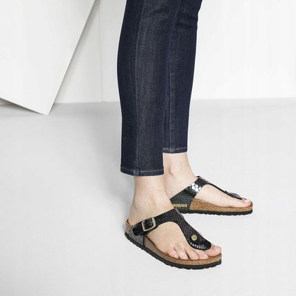Birkenstock Japonki Gizeh Shiny Snake Blk Multi 40 Ceny i opinie