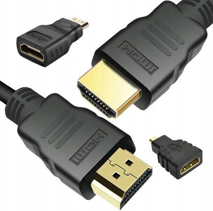 KOPIER  KABEL HDMI 2.0 UHD 4K 1.5M + ADAPTERY MICRO MINI (04104) (4104)  (4104)