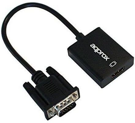 APPROX! ADAPTER VGA NA HDMI Z AUDIO  APPC25 3,5 MM MICRO USB 20 CM 720P/1080I/1080P  ()