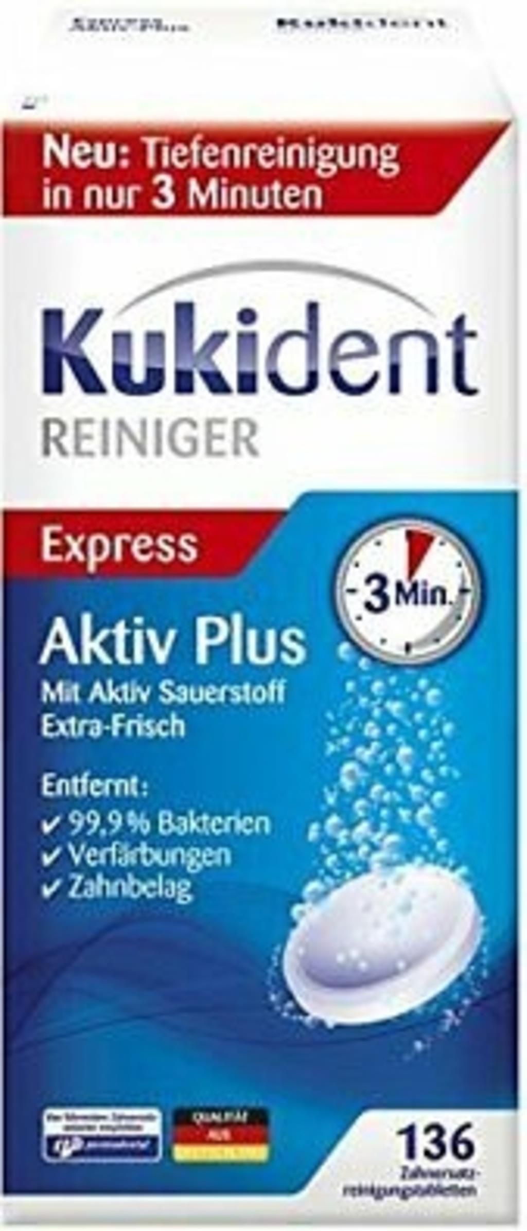 Kukident Kukint Aktiv Plus Tabletki Do Czyszczenia Protez 136 Sztuk