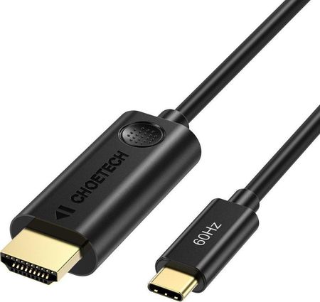 Choetech Adapter AV jednokierunkowy kabel przejściówka z USB Typ C (męski) na HDMI 2.0 4K 60Hz 1,8m czarny (CH0019)