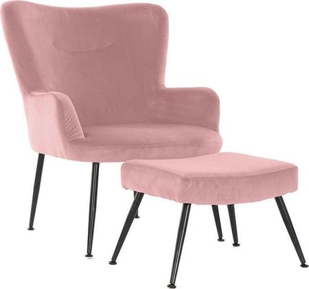 Dkd Home Decor Fotel Czarny Różowy Metal Aksamit (70X60X84 Cm) (44X35X33 10510074