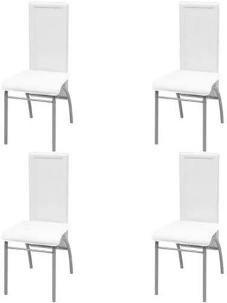Krzesła Stołowe, 4 Szt., Białe, Sztuczna Skóra 2410222